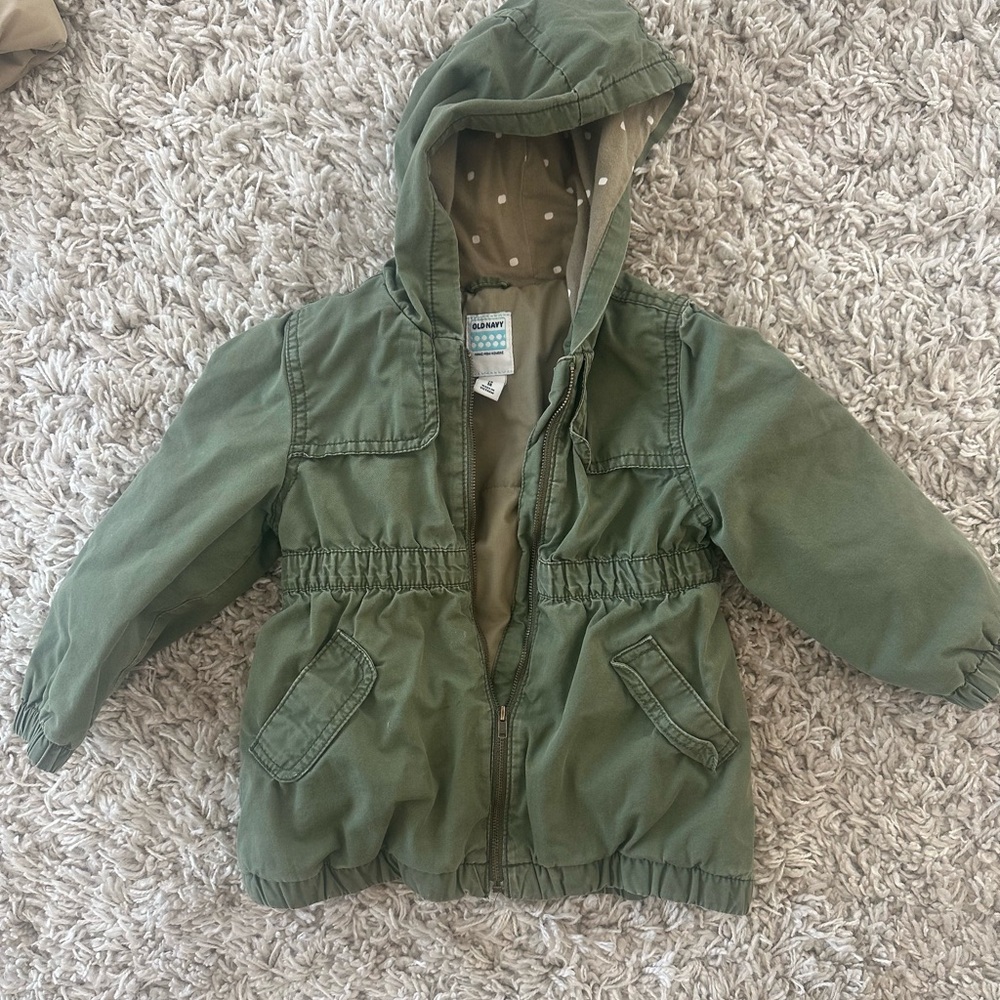 Old Navy Kids Olive Hooded Raincoat